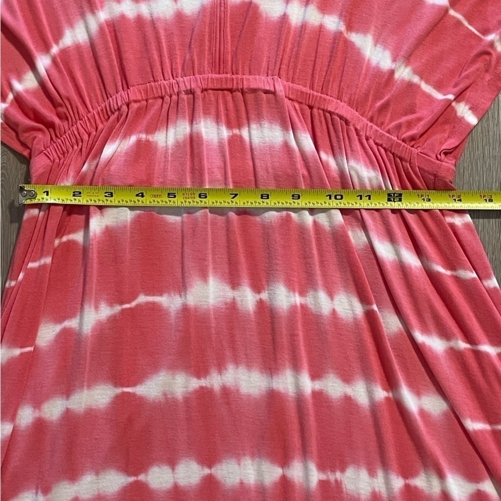 New York & Compny Women Jersey Knit Midi Dress Medium Pink Tie Dye Contemporary - Picture 11 of 14